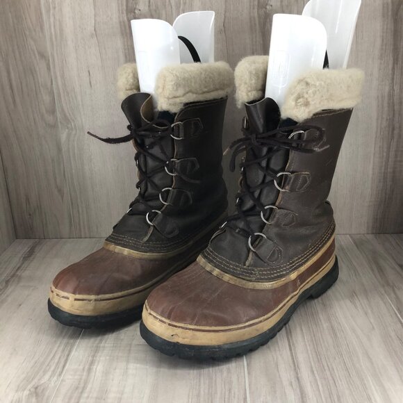 Kaufman Boots Mens 9 Brown Leather Duck Boot Winter Lined Lace Up - Picture 3 of 14